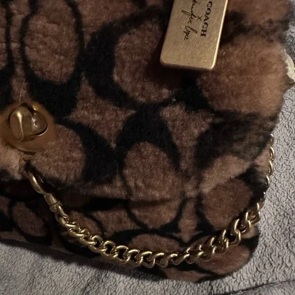 Coach x Jennifer Lopez Signature Shearling Satchel - Picture 7 of 7